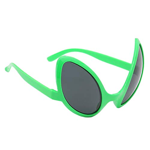 Fenteer Gafas con Forma De Ojos Alienígenas Gafas Divertidas para Fiestas Gafas Novedosas Disfraz De Halloween - Montura Verde Lente Gris, Individual