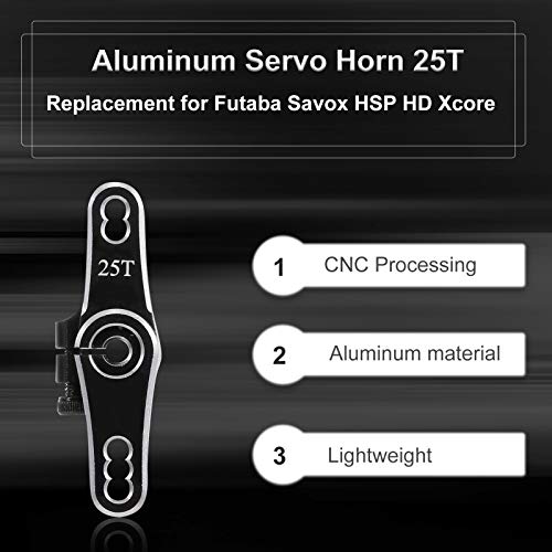 Festnight Aluminio Servo Horn 25T Brazos de dirección Reemplazo de Doble Cabezal para Futaba Savox Servo HSP HD Xcore RC Car