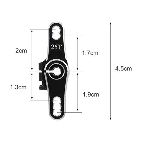 Festnight Aluminio Servo Horn 25T Brazos de dirección Reemplazo de Doble Cabezal para Futaba Savox Servo HSP HD Xcore RC Car