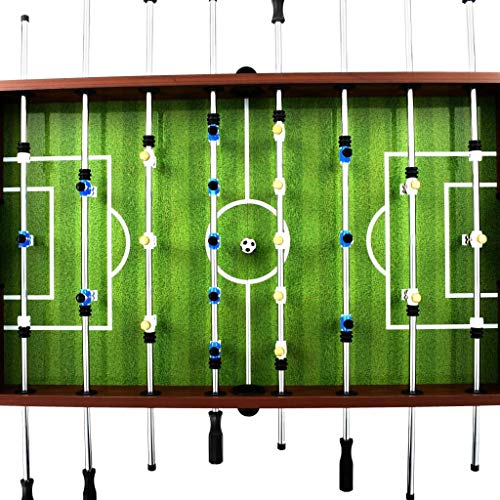 Festnight Futbolín de Acero para Competiciones Individuales o Juegos de Grupo, 60 kg 140x74,5x87,5 cm Marrón