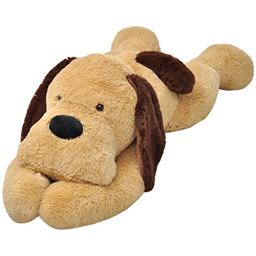 Festnight Perro de Peluche Color de Marrón Material de Poliéster,120 cm