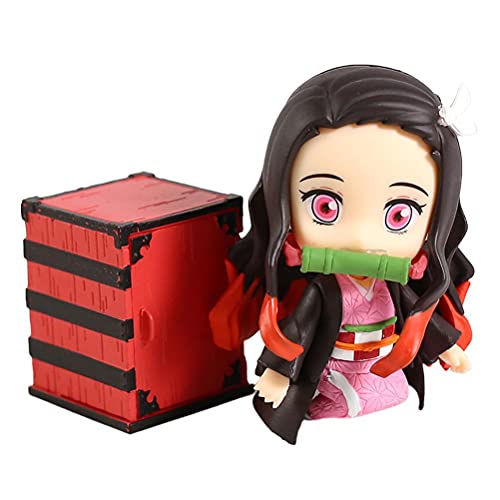 Figura Bonita De Nezuko Kamado, Personaje De Anime Muñeca Que Cambia De Cara Dibujos Animados Articulaciones Móviles Adornos De Muñeca Adornos De PVC para Dormitorio Junto A La Cama Sala De Estar