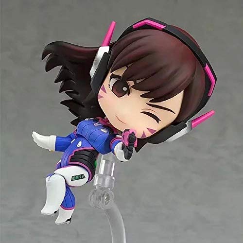 Figura de acción de Anime Modelo DVA Song Hana Ver. D.Va Movable Face Change Q Versión Muñeca Anime Alto Aproximadamente 10CM Adornos Coleccionables Juguete Animaciones Modelo de Personaje