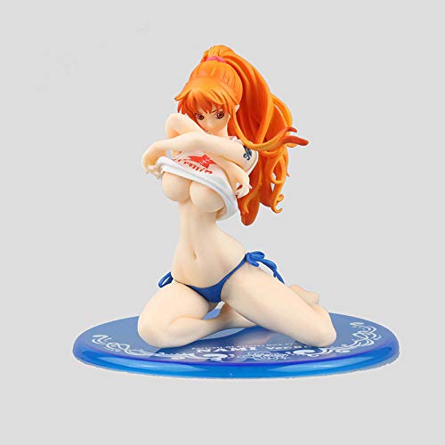 Figuras Anime Baratas Anime One Piece Desnuda a Nami. Figura de acción de PVC Nami traje de baño modelo coleccionable muñeca regalo para niños alto aproximadamente 14 cm Adornos Coleccionables J