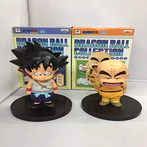 	 Figuras De Acción del Anime De Dragon Ball Krilin Joven Goku Muñeca Carácter Modelo Estatua Regalo De La Decoración 12CM A+B