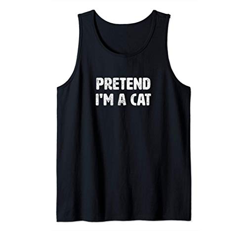 Fingir que soy un disfraz de gato Halloween divertido Camiseta sin Mangas