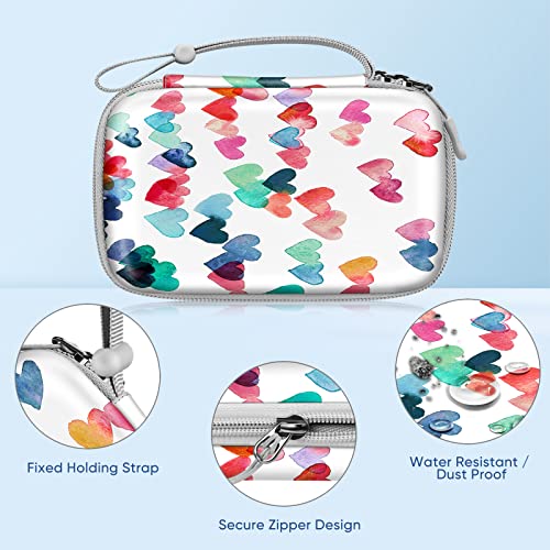 Fintie Estuche para Cámara para Niños Compatible con Kidizoom Duo DX Dragon/KidiZoom Pix/Dragon Touch - Funda Dura con Bolsillo Interior, Lluvia de Amor