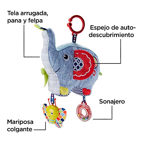 Fisher-Price Elefante activity, juguete colgante para bebé recién nacido (Mattel FDC58)