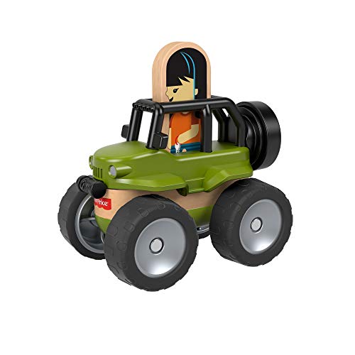 Fisher-Price GFP84 – Coche Todoterreno de Madera con Certificado FSC, Juguete a Partir de 3 años