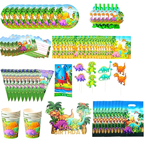 Fiyuer 86*Juego de Cubiertos Dinosaurio Plato Decoraciones Productos para Fiestas de Vajilla para Fiestas Cumpleaños