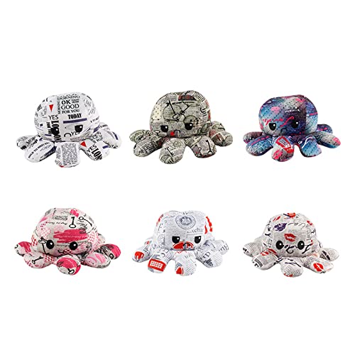 Flip Pulpo Muñeca De Doble Cara Flip Pulpo Juguete De Felpa Muñeca Deformada Estirar Tela Súper Suave, Buena Transpirabilidad, Muñeco De Peluche, Muñeco De Trapo