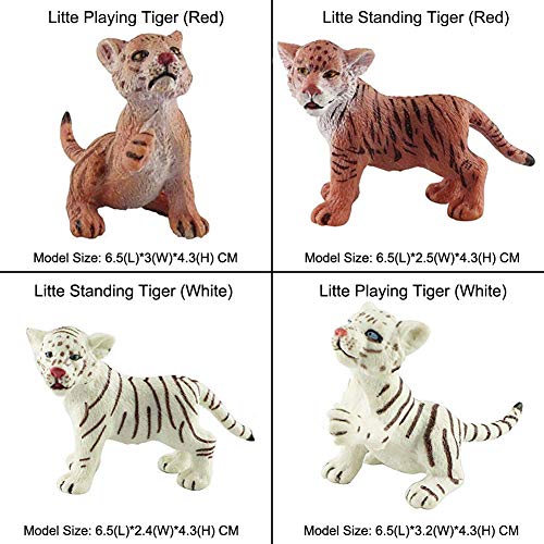 FLORMOON Figura Animal Realista 11 unids Figuras de Animales Lindos Set de Juguetes para estatuillas de Perro Emulational pintadas a Mano Leones Tigres Guepardos Lince Set de Juguete de estatuilla