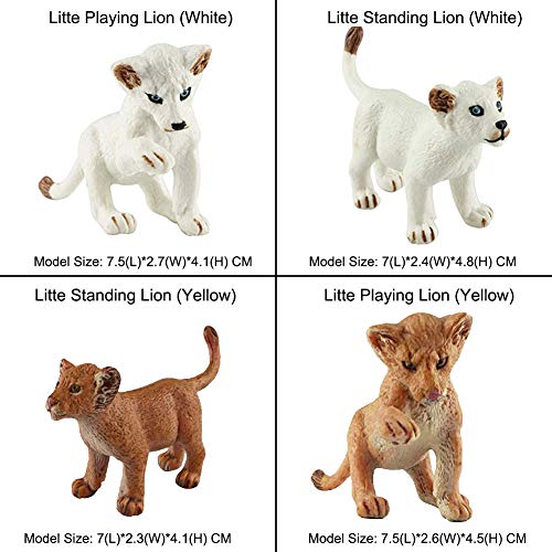 FLORMOON Figura Animal Realista 11 unids Figuras de Animales Lindos Set de Juguetes para estatuillas de Perro Emulational pintadas a Mano Leones Tigres Guepardos Lince Set de Juguete de estatuilla