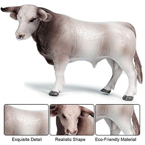 FLORMOON Marrón Suizo Figurines Realistic uguete de Toro Animal Figure Early Educational Toys Science Project Christmas Birthday Gift for Kids