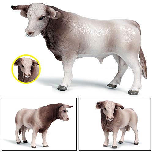 FLORMOON Marrón Suizo Figurines Realistic uguete de Toro Animal Figure Early Educational Toys Science Project Christmas Birthday Gift for Kids