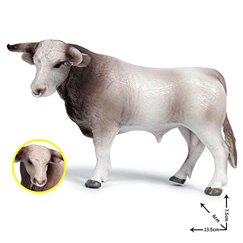 FLORMOON Marrón Suizo Figurines Realistic uguete de Toro Animal Figure Early Educational Toys Science Project Christmas Birthday Gift for Kids