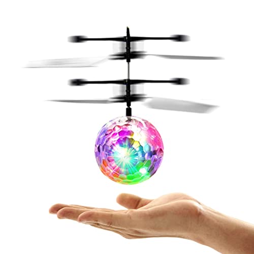 Flying Ball, Bola voladora Luminosa LED, Control Manual Luces LED de Discoteca RC Helicóptero Volador Drone Juguete para niños, Juegos de Interior y Exterior Juguetes