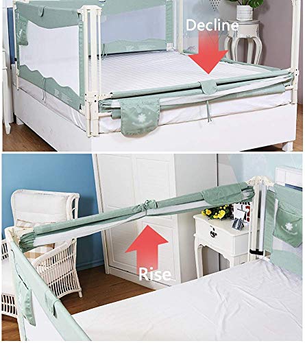 FMEZC Baranda de Seguridad para bebés Baranda Larga para bebés La baranda Protectora se Adapta a la elevación de un botón para niños pequeños, Largo 150-200 cm (Color: Verde, tamaño: 180 cm)