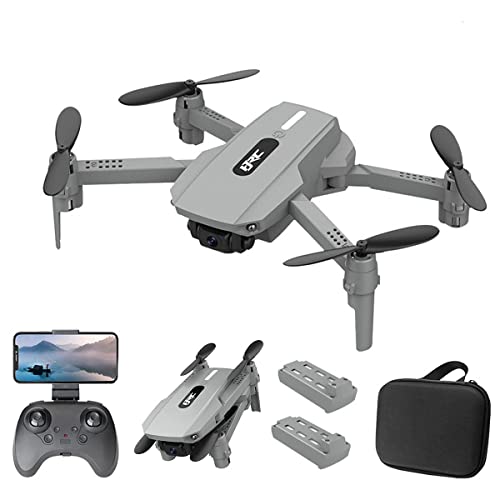 FMHCTN Drone Mini Drone Plegable con Cámara Dual 4K HD, 4K WiFi FPV RC Quadcopter Altura de Rotación de Alta Velocidad Drones con Cámara para Adultos Niños (2 Baterías)