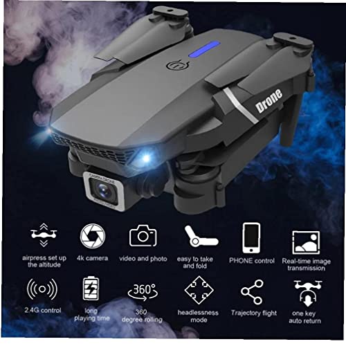 FMHCTN RC Quadcopter Plegable Professional E525 Pro Mini Drone Helicóptero de Juguete con cámara HD 1080P 2 baterías Herramientas Gratis (1080P 2 batería)