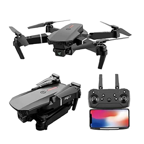 FMHCTN RC Quadcopter Plegable Professional E525 Pro Mini Drone Helicóptero de Juguete con cámara HD 1080P 2 baterías Herramientas Gratis (1080P 2 batería)