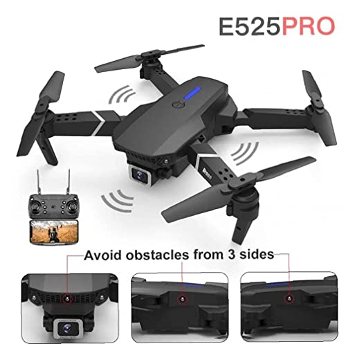 FMHCTN RC Quadcopter Plegable Professional E525 Pro Mini Drone Helicóptero de Juguete con cámara HD 1080P 2 baterías Herramientas Gratis (4K 2 batería)