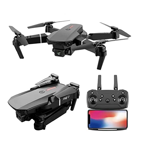 FMHCTN RC Quadcopter Plegable Professional E525 Pro Mini Drone Helicóptero de Juguete con cámara HD 1080P 2 baterías Herramientas Gratis (4K 2 batería)