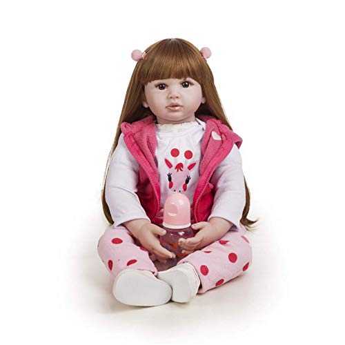 FMONH 60Cm Reborn Toddler Princess Girl Doll Adorable Bebé Realista con Ropa Cumpleaños para Niños (60Cm)