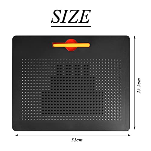 FOCCTS Tablero de Dibujo Magnético deBola de Acero,Tablero de Dibujo Magnético con Rotulador y Bola de Acero,Bandeja de Dibujo Magnética,Regalo Educativo(Negro)