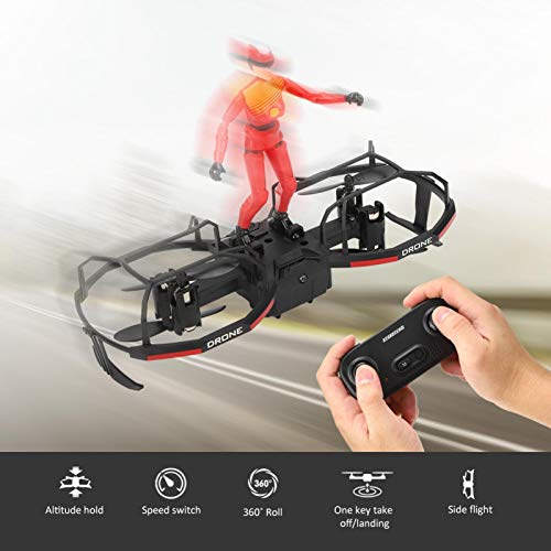 Fockety Drone RC Quadcopter Altitude Hold Mode Modo de Vuelo Stunt Rider, Mini Quadcopter Drone, RC Flying Toy E020 2 Ejes para Interiores y Exteriores(Red)