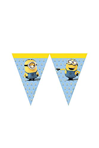 Folat B.V. 87182 Banderines para fiestas con modelo de Minions, 2 m, Color Amarillo y Azul