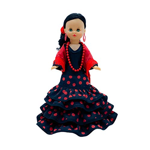 Folk Artesanía Exclusiva muñeca Sintra 40 cm Vestido Regional Flamenca Andaluza Gala con Cola edición Limitada, Fabricada en España Similar Nancy