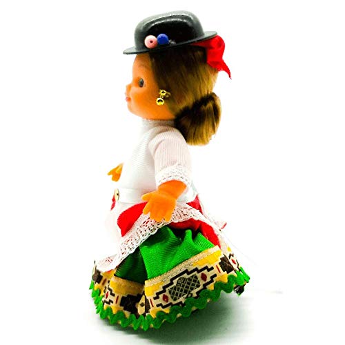 Folk Artesanía Muñeca Regional colección de 15 cm con Vestido típico Gran Canaria Islas Canarias España.