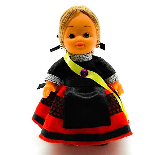 Folk Artesanía Muñeca Regional colección de 15 cm con Vestido típico Palentina Palencia España..