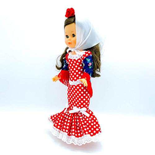 Folk Artesanía Set Vestido Regional, Mantilla y Percha Chulapa Madrileña para muñeca Nancy, Sintra, Mina, Noa. Muñeca no incluida