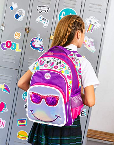 FOOTY | Mochilas para Niñas para Preescolares y Colegio De Primaria - Estilo Smile Juveniles con Lentejuelas y de Tela - Ve a la Moda - Tendencia 2020