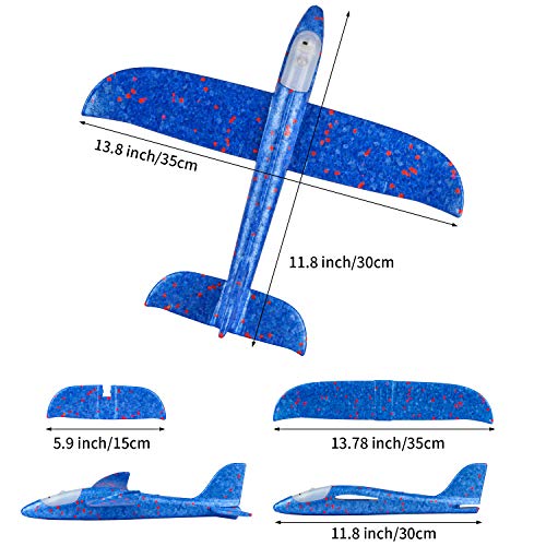 FORMIZON 5 Pcs Planos de Espuma, Avión Planeador con luz LED, Plane Glider Avión Lanzar Espuma Aviones Glider para Los Cabritos, Favores de la Fiesta (A)