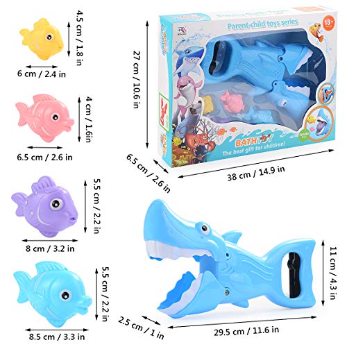 FORMIZON Juguetes Bañera, Juguetes de baño de Peces, 4 Peces Pequeños Marinos Juguetes de Baño Bebe, Juegos de Agua para Niños Niñas (A)