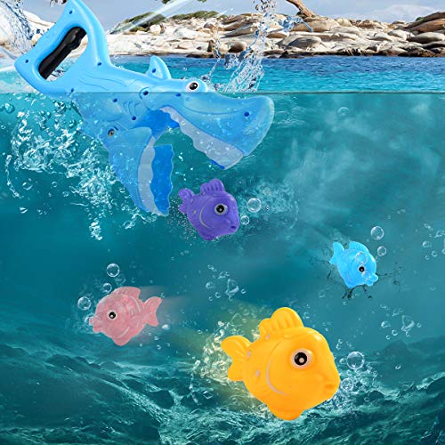 FORMIZON Juguetes Bañera, Juguetes de baño de Peces, 4 Peces Pequeños Marinos Juguetes de Baño Bebe, Juegos de Agua para Niños Niñas (A)