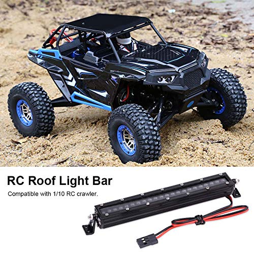 FOTABPYTI Barra de luz de Techo RC Crawler, Barra de luz de Techo RC, Accesorio RC Soportes en L Ajustables Lámpara Brillante para niños 1/10 RC Crawler Adultos