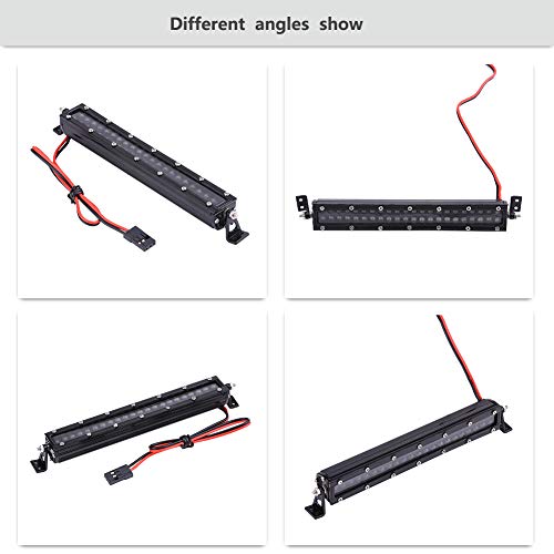 FOTABPYTI Barra de luz de Techo RC Crawler, Barra de luz de Techo RC, Accesorio RC Soportes en L Ajustables Lámpara Brillante para niños 1/10 RC Crawler Adultos
