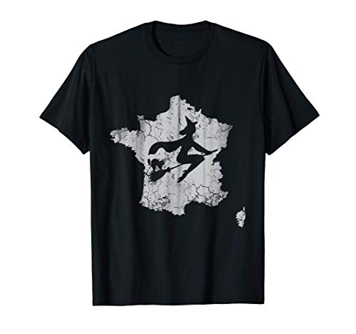 Francia Mapa Halloween Bruja Francés Camiseta