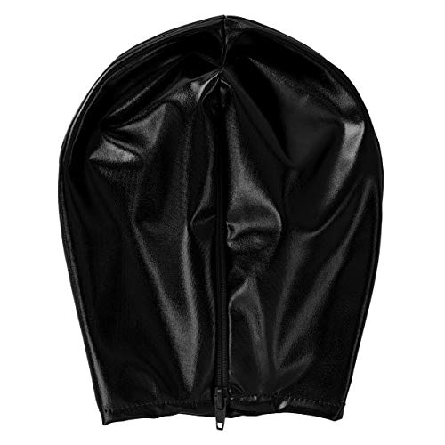 Freebily Pasamontaña Capucha Casco Máscara Disfraz de Fiesta Estirable Permeable al Aire para Adulto Mujer Hombre Cosplay Negro de Látex Talla Única