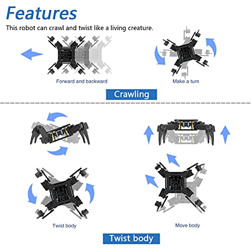 Freenove Quadruped Robot Kit (Compatible with Arduino IDE), App Remote Control, Walking Crawling Twisting Servo Stem Project