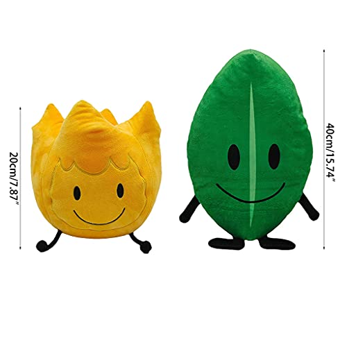 Frotox Muñeca de Peluche de Dibujos Animados Battle for Dream Island Peluche de Peluche con Hojas Verdes Muñecas Suaves Cojín Trasero Almohadas rellenas para niñas, Amarillo