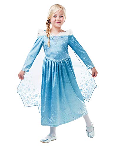 Frozen - Disfraz de princesa Elsa Deluxe para niña, infantil 3-4 años (Rubie's 640765-S)