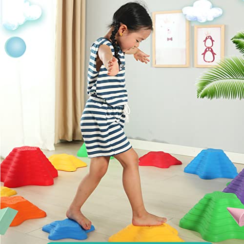 FSYG Onda Antideslizante Crossing River Stone Sensory Integración Equipo de Entrenamiento Balance de niños Juguete Kindergarten Single-Plank Bridge Stepping Stone Juego