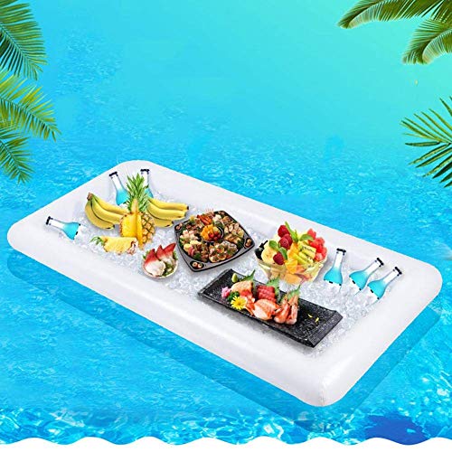 Ftory Colchón Flotante para Piscina, Flotador Inflable para Piscina, colchón de Aire para Fiesta de Agua, Comida, Cubo de Hielo, Mesa de Cerveza para Verano