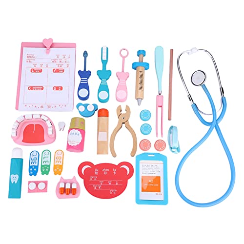 FTVOGUE Juego de Niños Médico de Madera, Juego Médico Juguete, Kit Médico, Juego de rol Médico con Accessaries