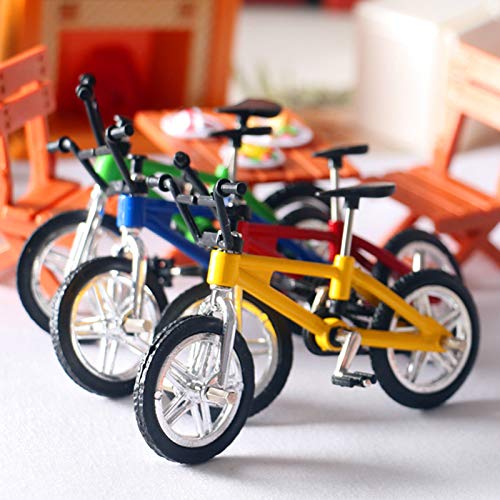 fuchsiaan Accesorio para muebles de casa de muñecas, Super Lindo Miniatura Bicicleta de Montaña Modelo de Bicicletas al aire libre Casa de muñecas Accesorio para niños DIY Juguete - Rojo